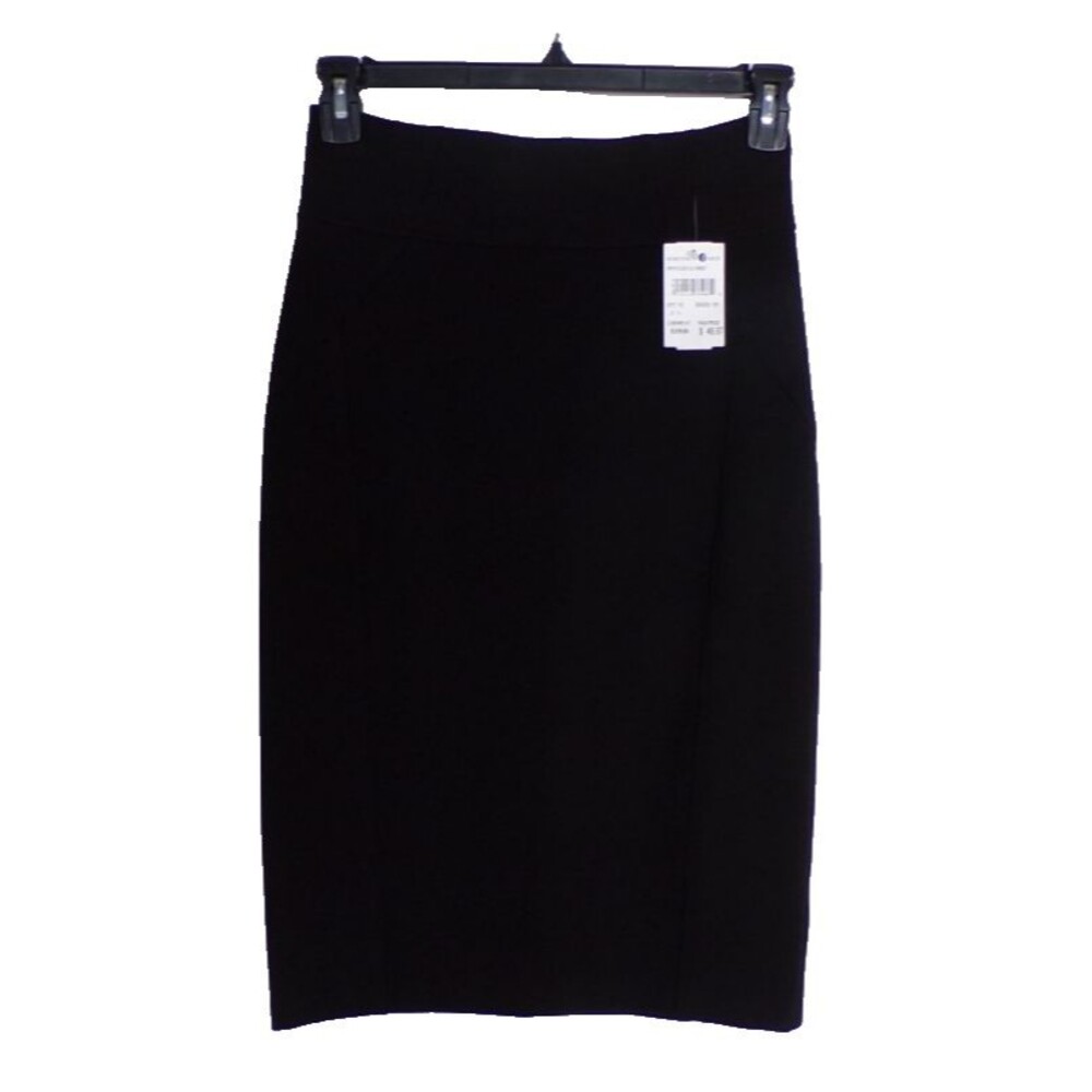 Diane Von Furstenberg Black Pencil Skirt Elasticized Waist Back Zipper 8 NWT!